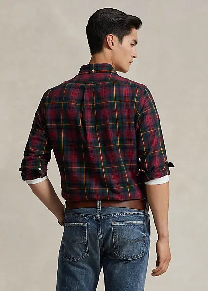 PRL Long-Sleeve Classic Oxford Sport Shirt - Plaid