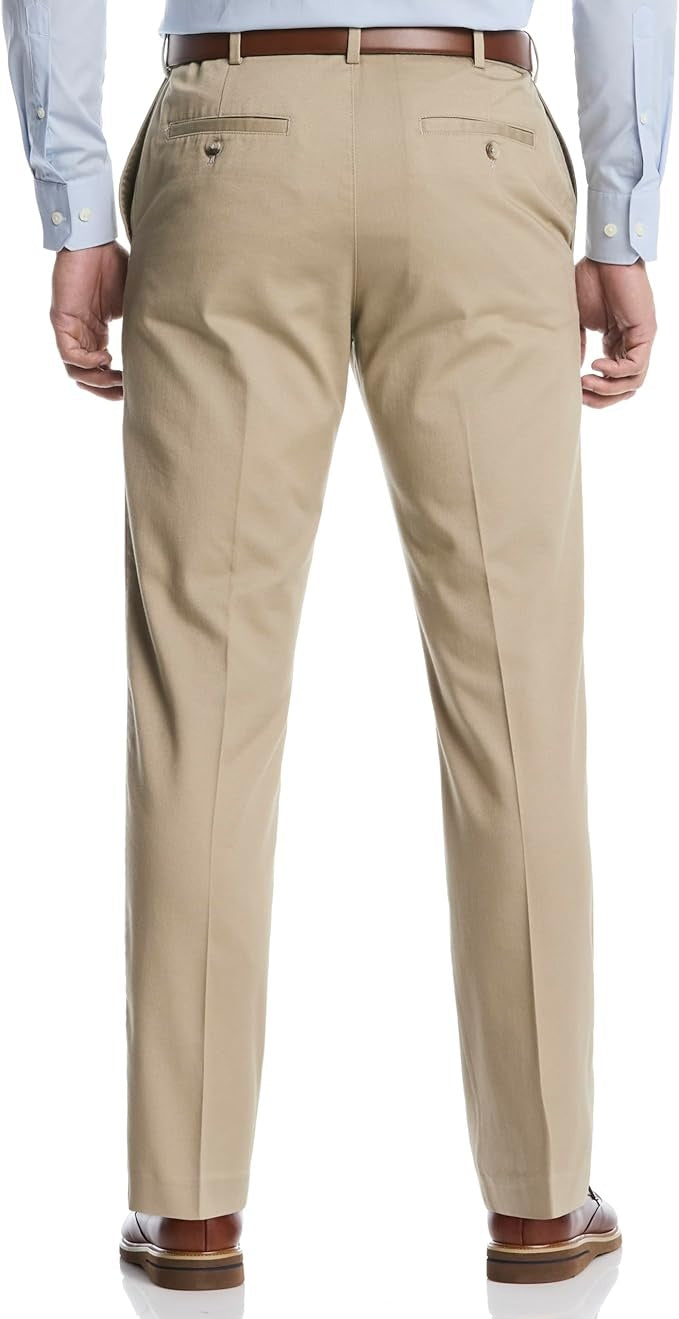 Savane Geo Khaki Flat Front Stretch Chino