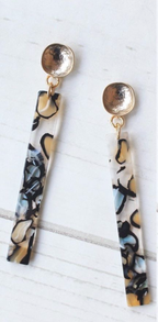 Virtue - Hammered Acrylic Bar Earrings