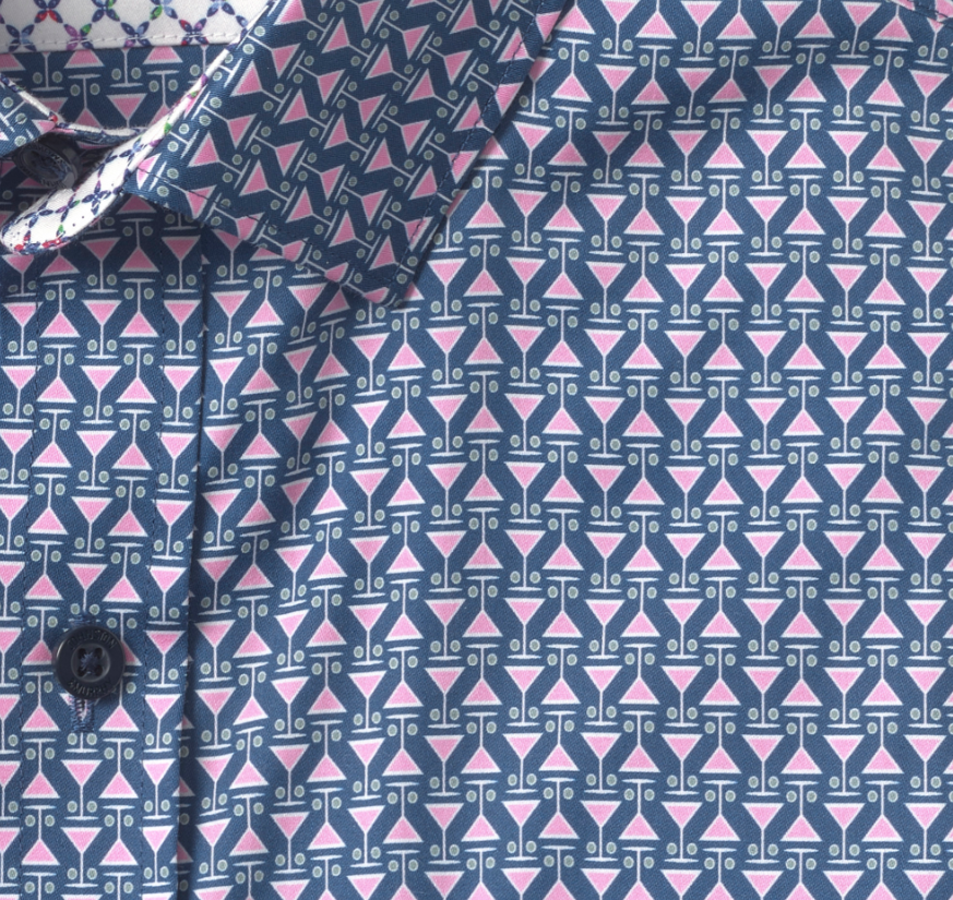 Johnston & Murphy Long Sleeve Printed Cotton Shirt