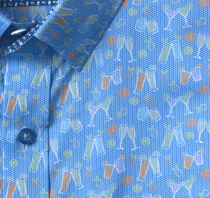 Johnston & Murphy Short Sleeve Printed Cotton Shirt