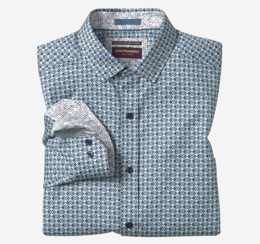 Johnston & Murphy Long Sleeve Printed Cotton Shirt 2