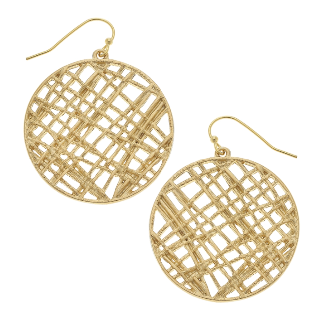 Susan Shaw Round Criss-Cross Earrings