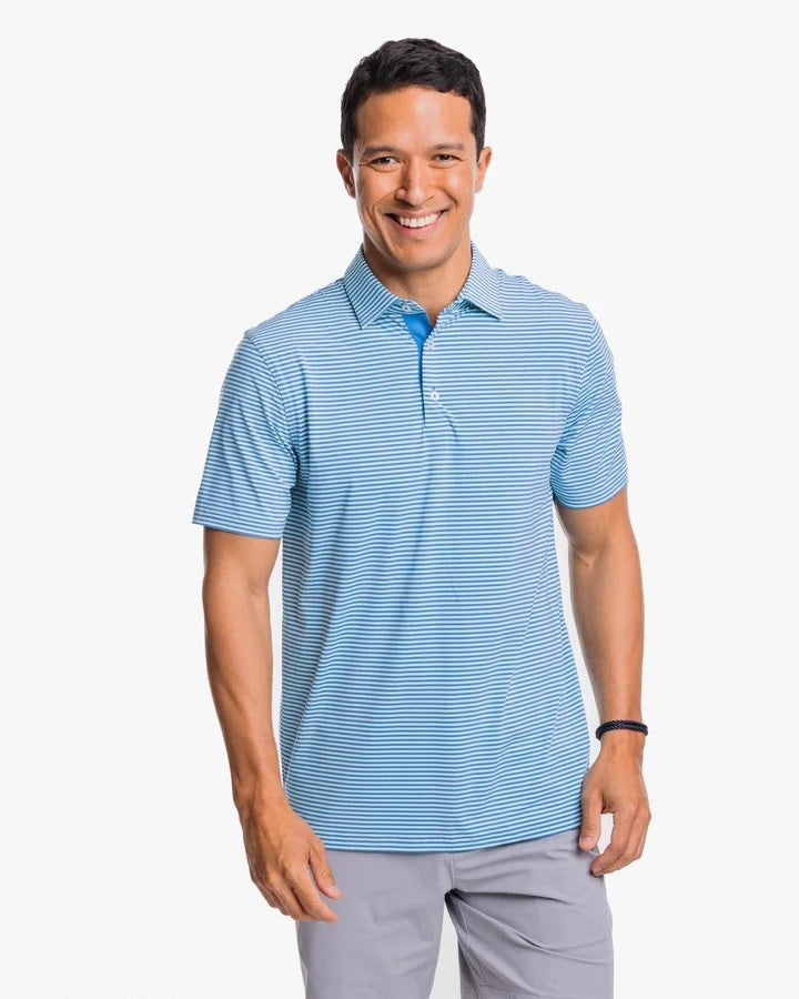 Southern Tide Brrr-eeze Shores Stripe Performance Polo Shirt