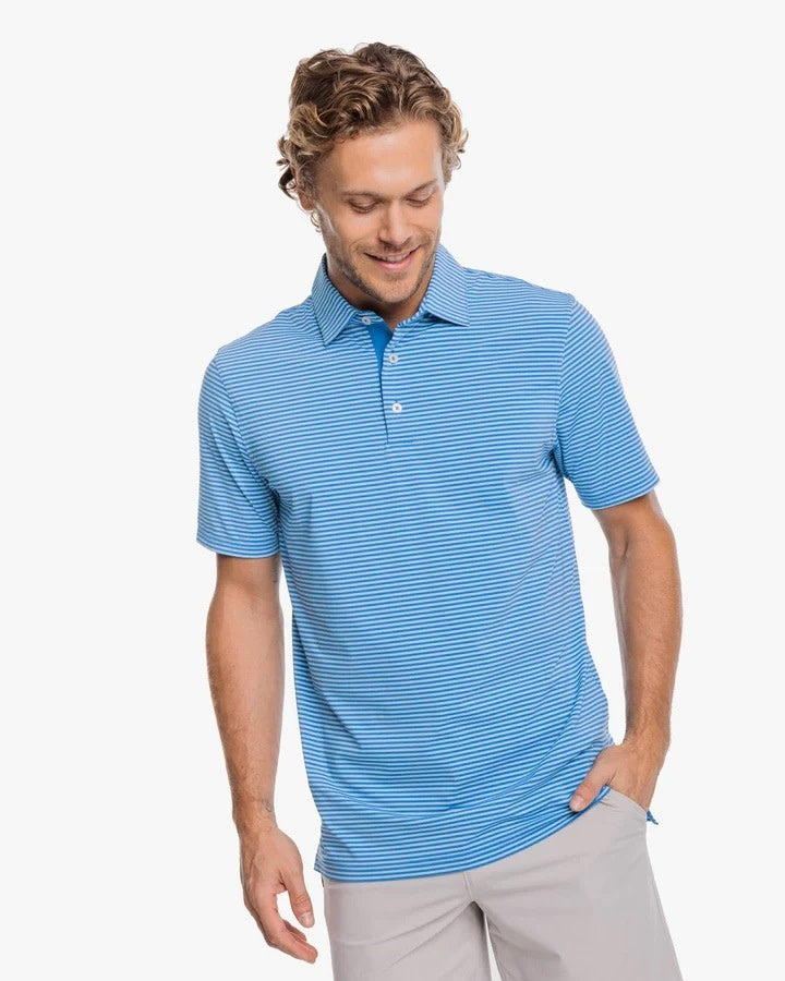 Southern Tide Brrr-eeze Shores Stripe Performance Polo Shirt
