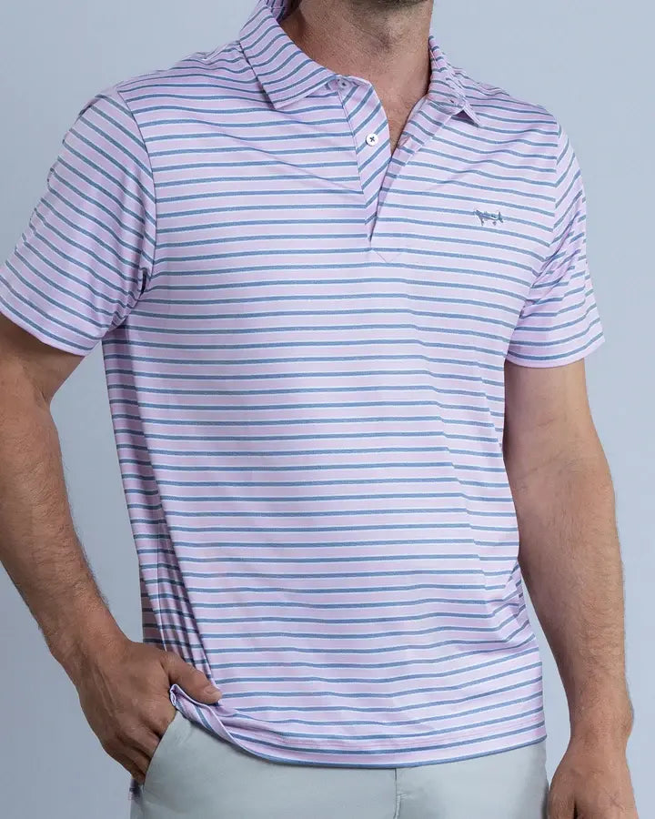 Coastal Cotton Stripe Performance Polo