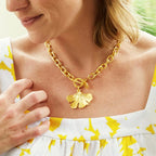 Susan Shaw Gingko Leaf Toggle Necklace