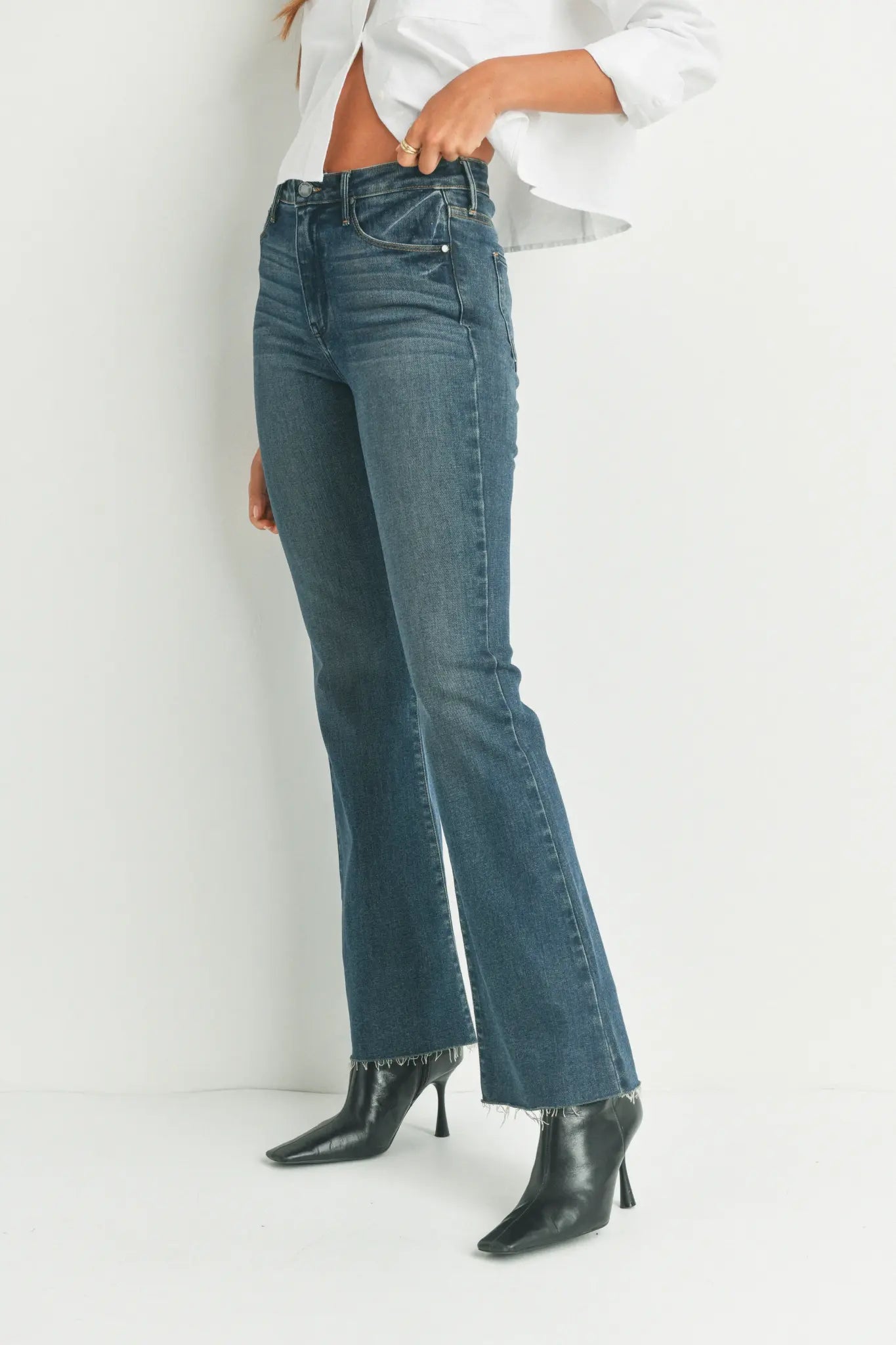 Just Black High Rise Scissor Cut Flare Jeans