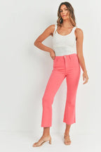 Just Black High Rise Tonal Demi Cropped Flare Jeans