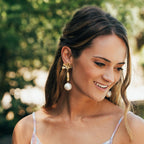 Susan Shaw Bamboo Ginkgo Pearl Earrings