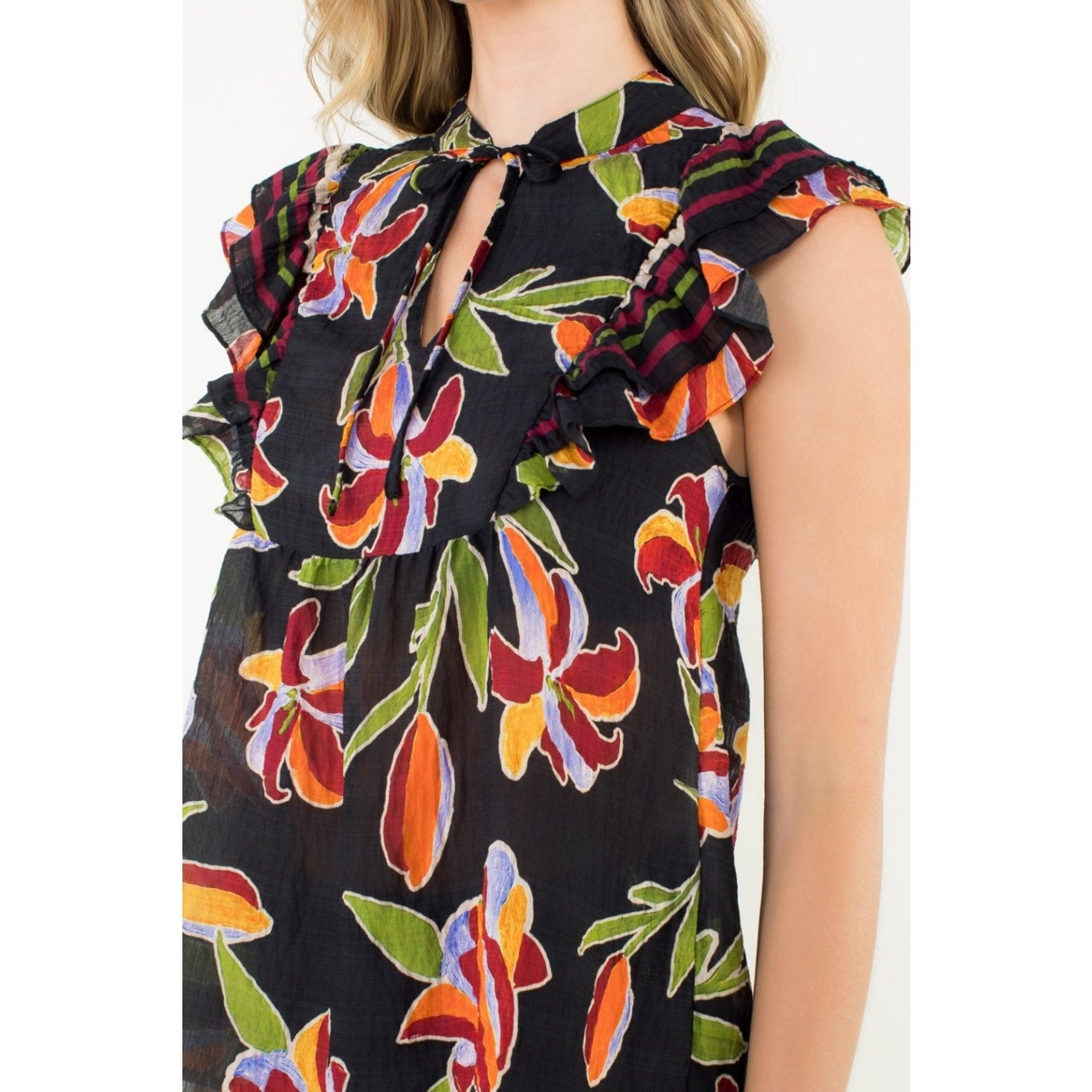 THML Flutter Sleeve Floral Top