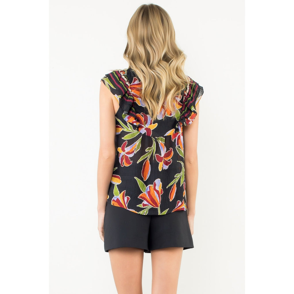 THML Flutter Sleeve Floral Top