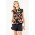 THML Flutter Sleeve Floral Top