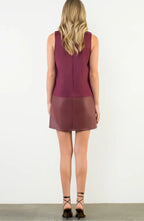THML Sleeveless Mixed Media Dress