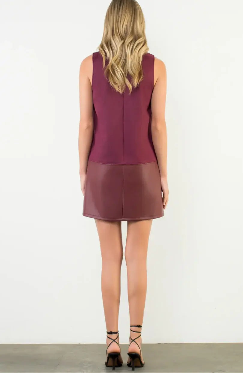 THML Sleeveless Mixed Media Dress