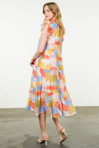 THML Flutter Sleeve Print Maxi Dress