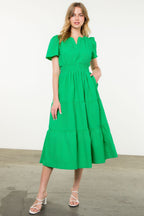 THML Poplin Tiered Maxi Dress