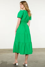 THML Poplin Tiered Maxi Dress
