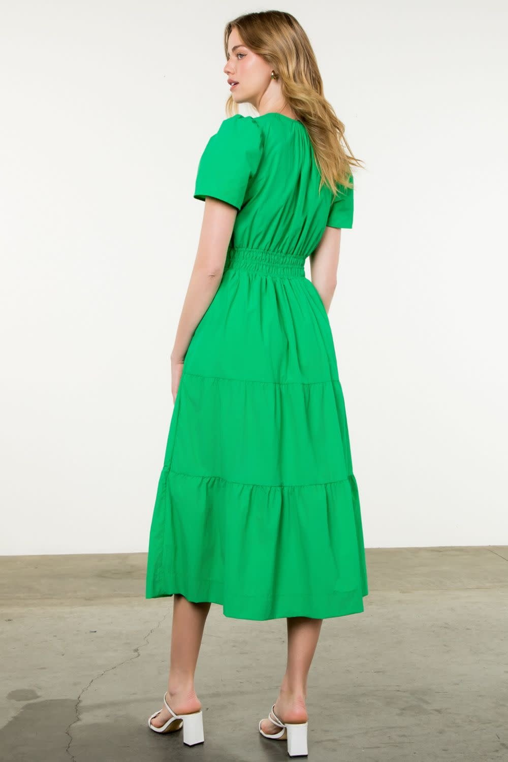 THML Poplin Tiered Maxi Dress