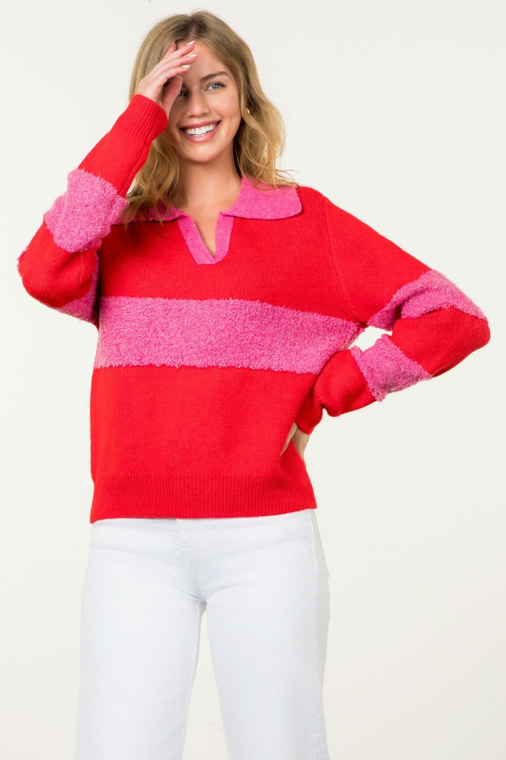 THML Collared Colorblock Sweater