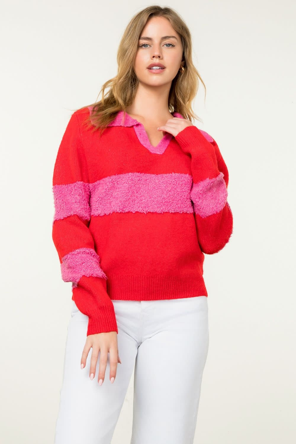 THML Collared Colorblock Sweater