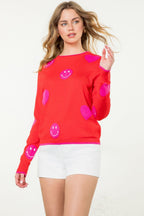 THML Heart and Smiley Face Sweater