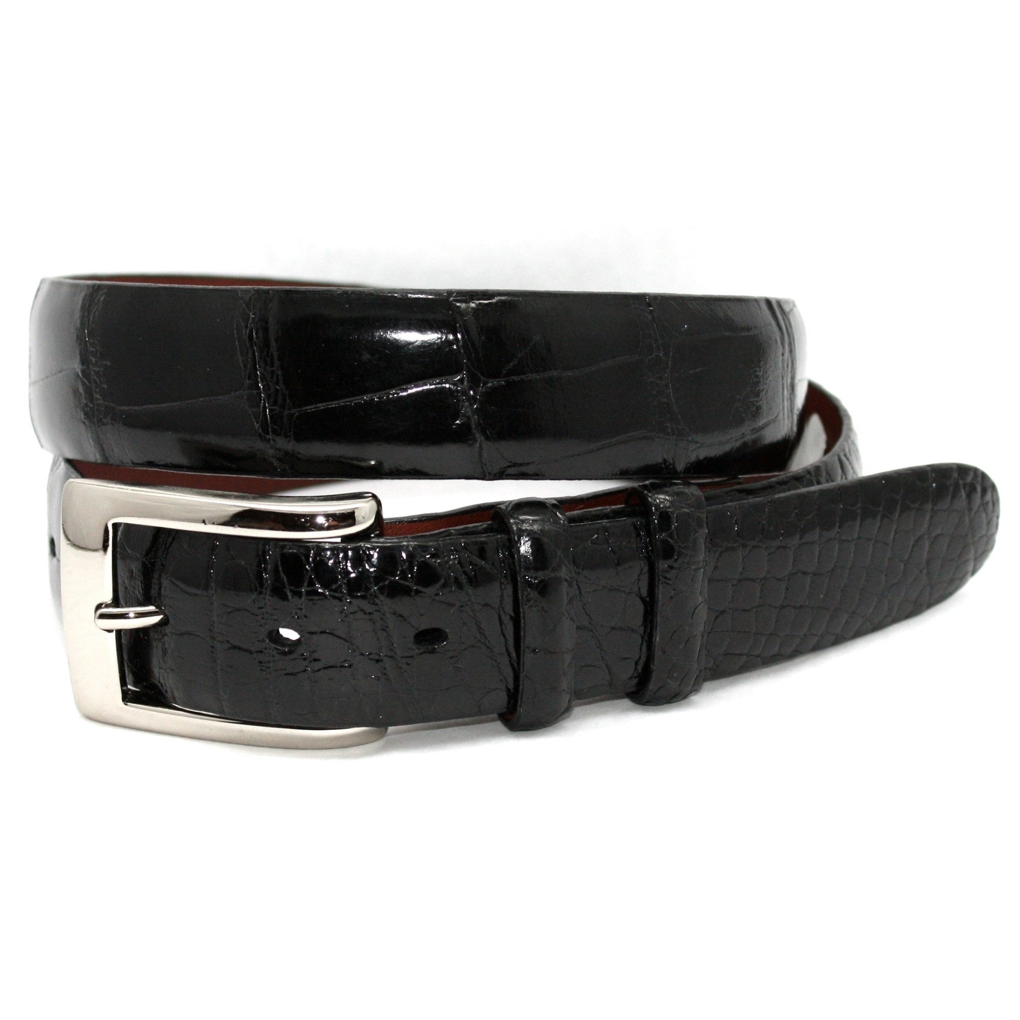 Torino - Genuine American Alligator Belt - Black, Size 32