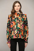 Fate by LFD Tucked Detail Lace Insert Blouse