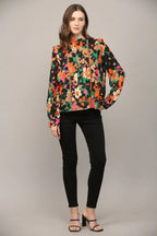 Fate by LFD Tucked Detail Lace Insert Blouse