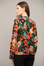 Fate by LFD Tucked Detail Lace Insert Blouse