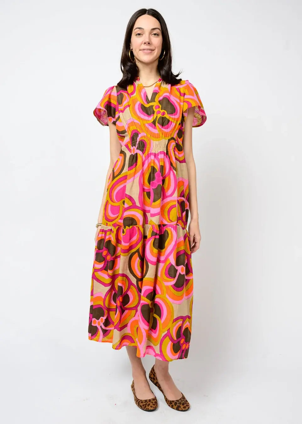 Uncle Frank Bold Floral Midi Dress