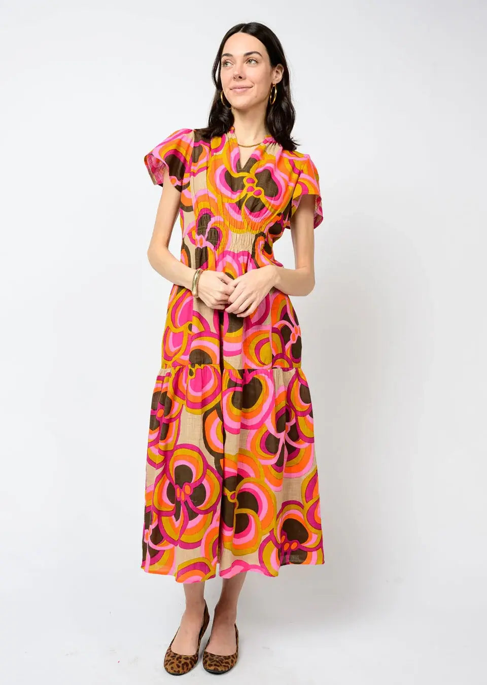 Uncle Frank Bold Floral Midi Dress
