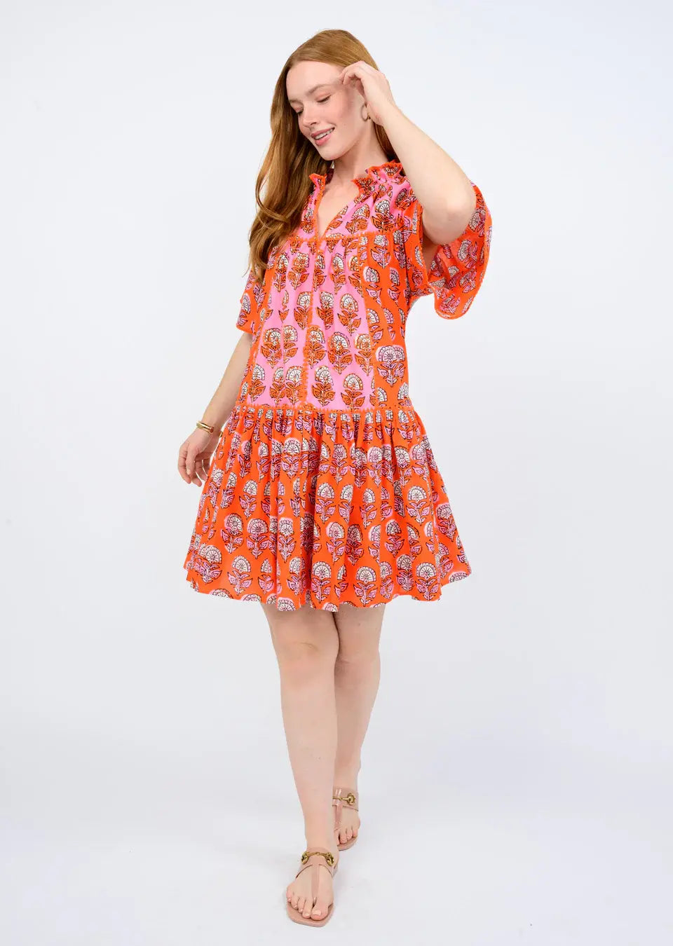 Uncle Frank Patched in Block Prints Dress