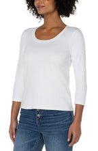 Liverpool 3/4 Sleeve Scoop Neck Knit Tee