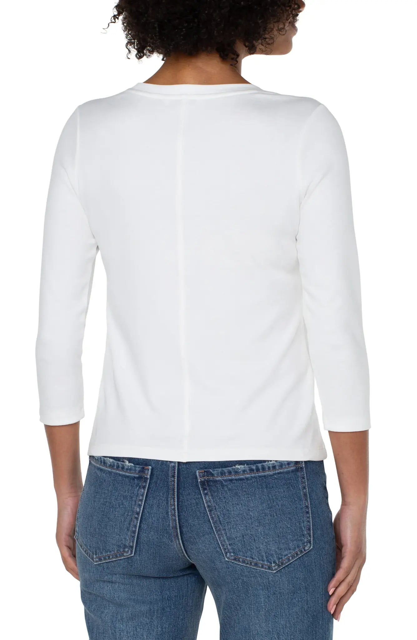 Liverpool 3/4 Sleeve Scoop Neck Knit Tee