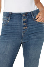 Liverpool The Gia Glider® Crop Flare W/ Exposed Button