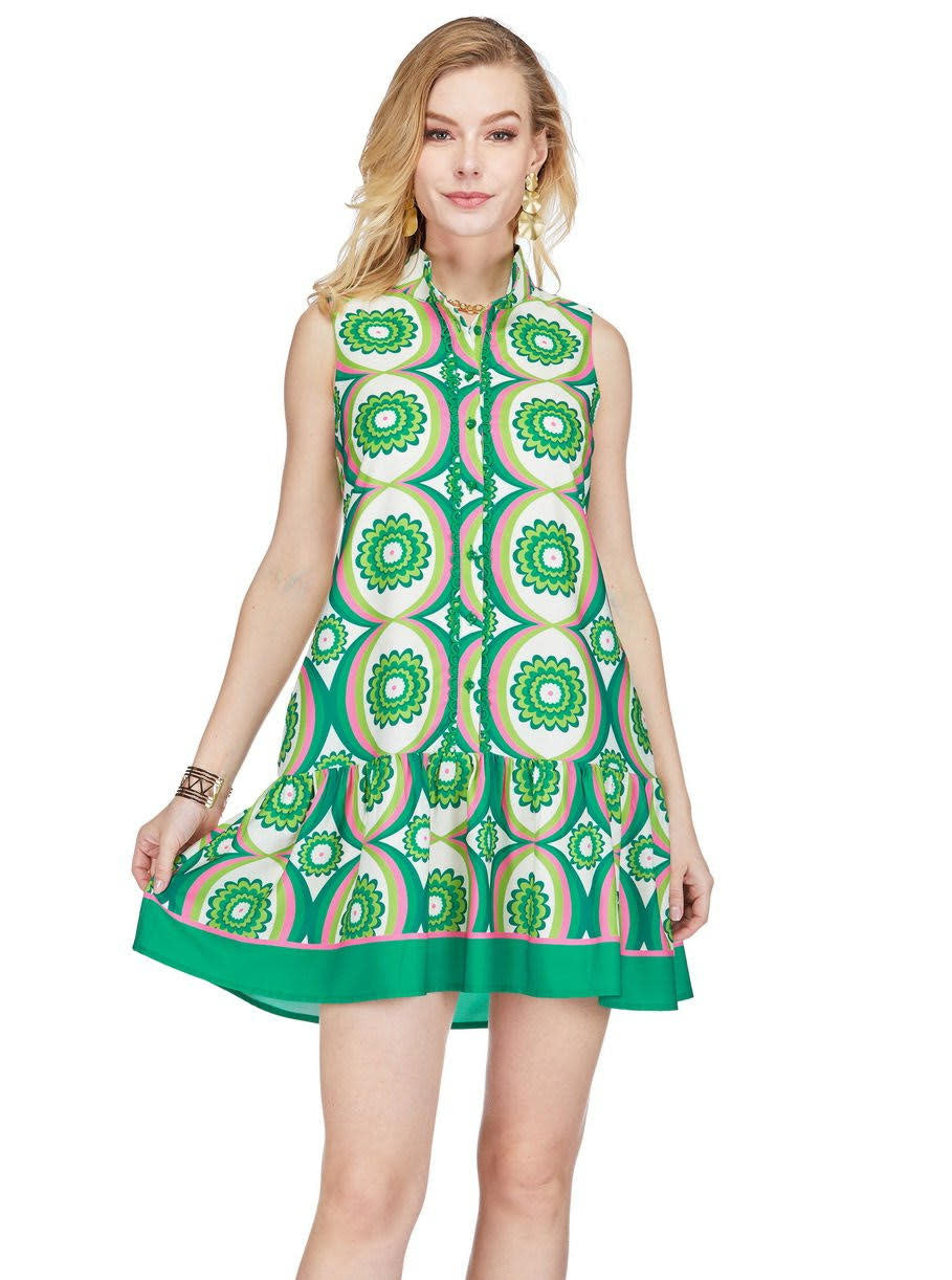 Joy Joy High Neck Trim Dress