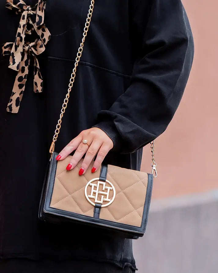 Caroline Hill Cecilia Circle Logo Handbag
