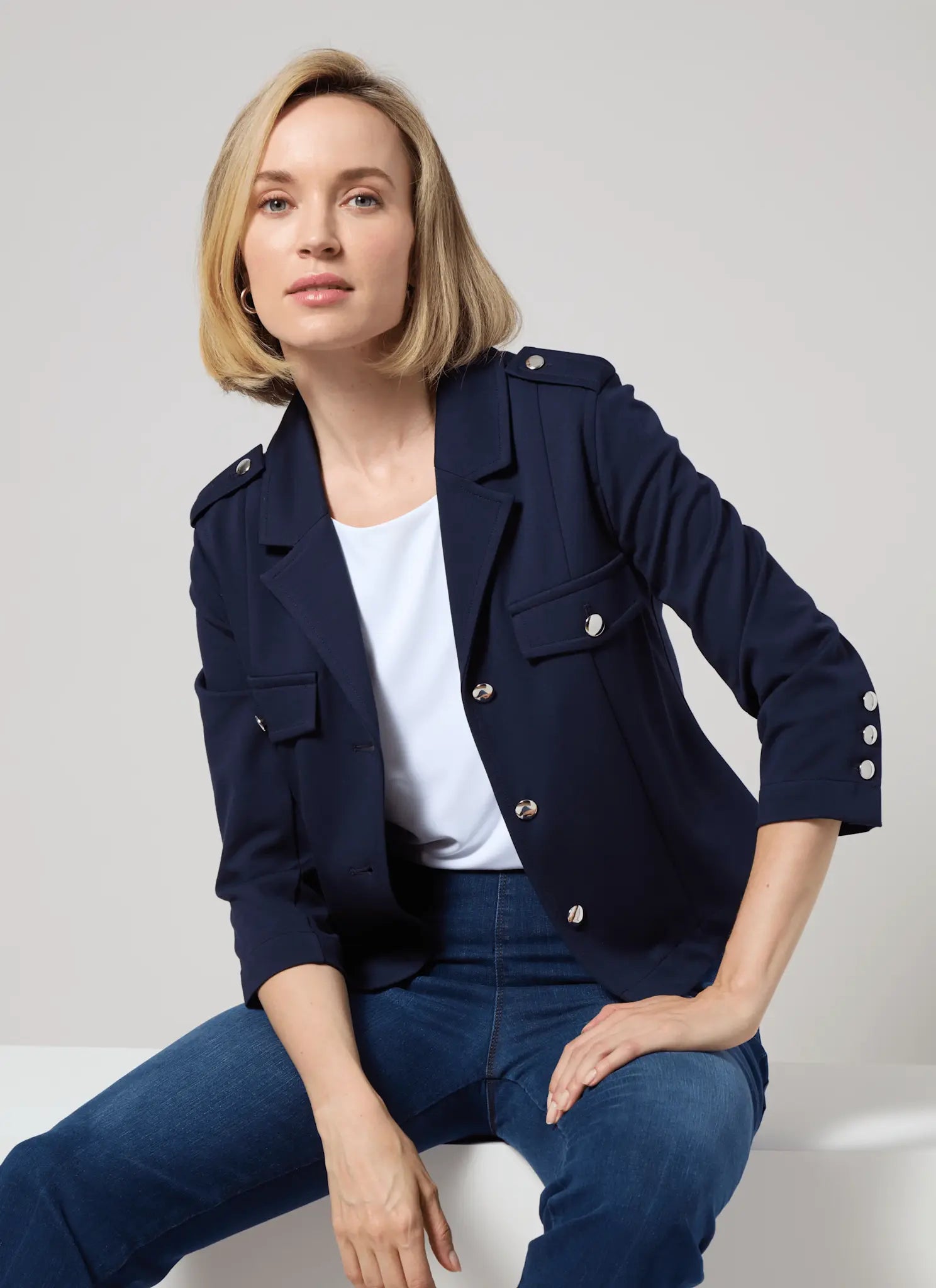 Lyssé Veronica Ponte Crop Blazer