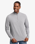Southern Tide Cruiser Heather Micro Striped Performance Quarter Zip Pullover