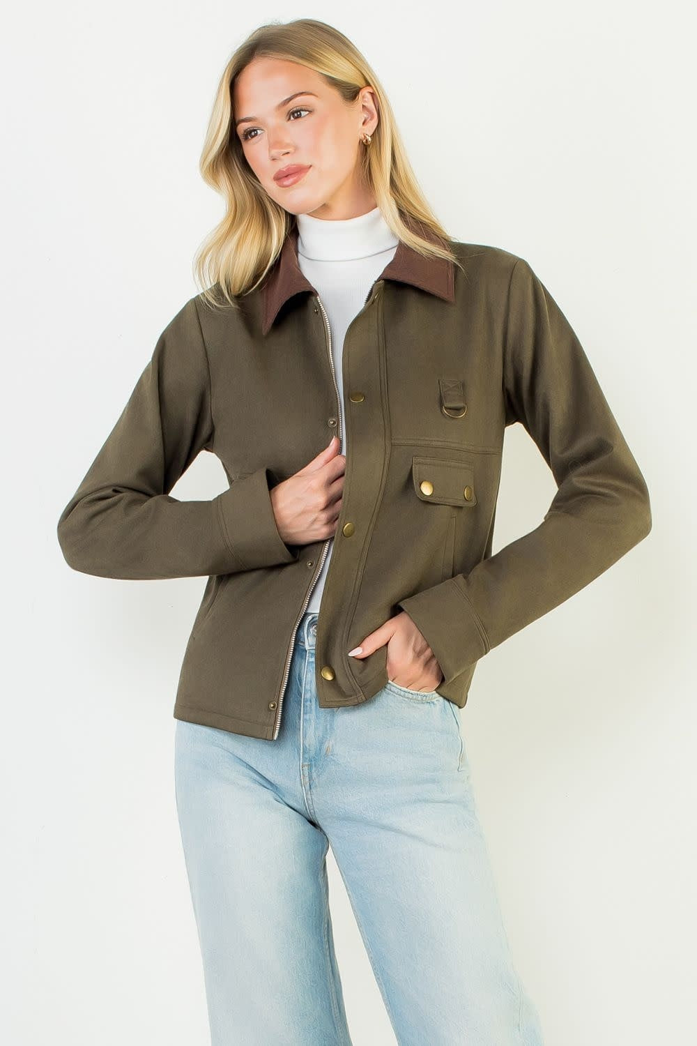 THML Mixed Media Suede Jacket