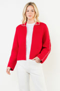 THML Collared Contrast Stitch Knit Cardigan